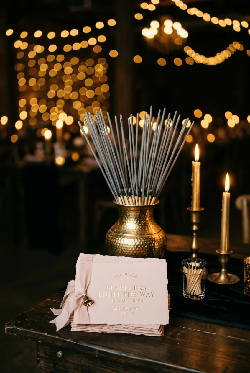 Sparkler send-off setup at an Abilene wedding — Pro DJ's & Event Services